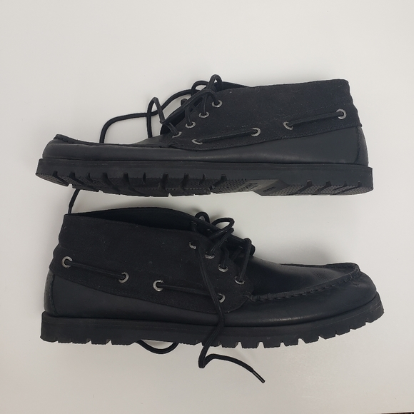 Sperry Top Sider Black Leather Lug Chukka Boots main image 8